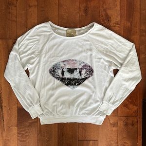 Wildfox jumper/sweater - white with diamond